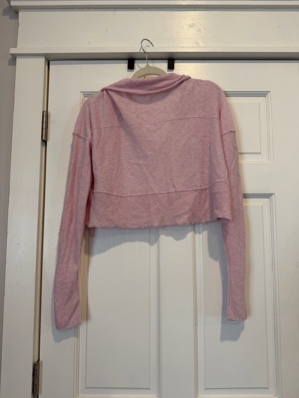 Free People Dusty Pink Cropped Open-Front Cardigan Bolero 100% Cashmere - Picture 5 of 6